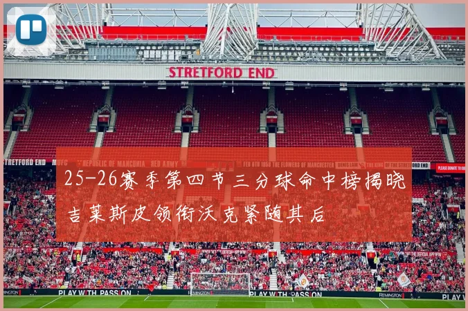 25-26赛季第四节三分球命中榜揭晓吉莱斯皮领衔沃克紧随其后